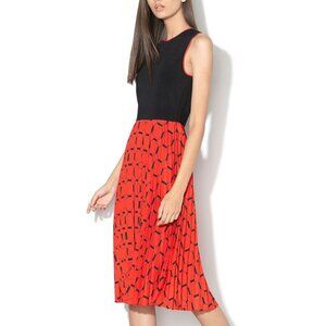 Ted Baker *Philisa* Tile Print Sleeveless Pleated Dress Sz 12 US/Ted Sz 4